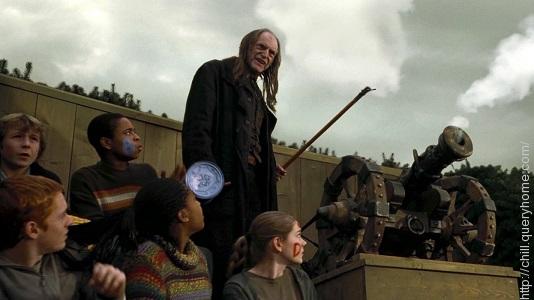 What does Filch do repeatedly throughout the film?