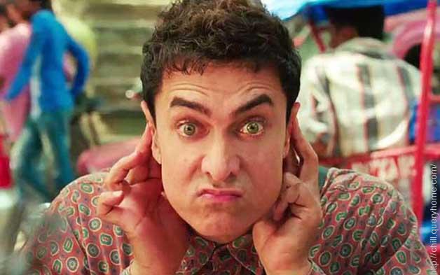 How many time Aamir Khan blink his eyes throughout the film pk?